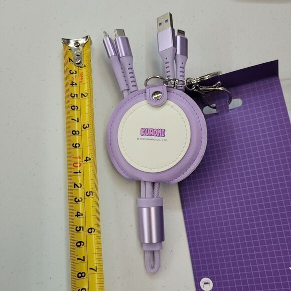 Brand New Sanrio Kuromi 3 in 1 Charging Cable With Mirror - Picture 9 of 9